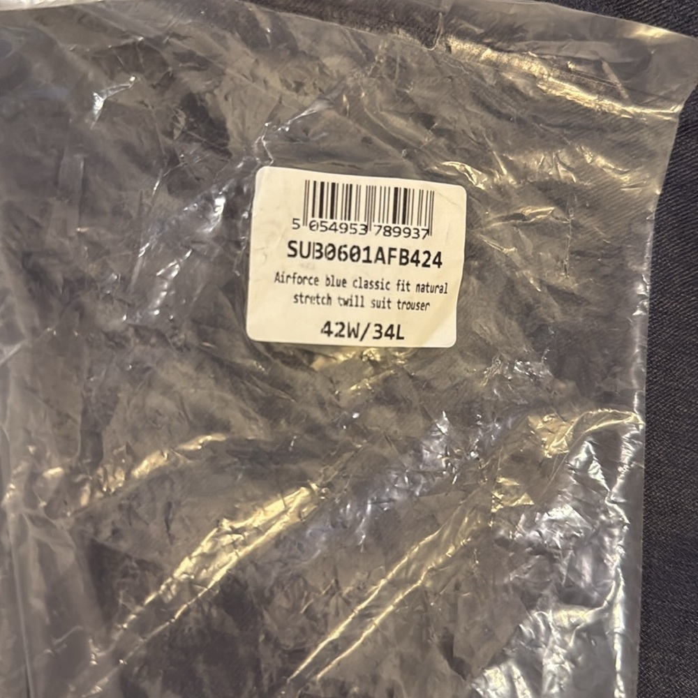 C. TYRWHITT CLASSIC FIT NATURAL STRETCH TWILL TROUSER AIRFORCE BLUE - 42W / 34L - Picture 7 of 7